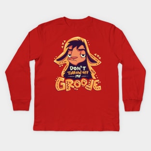 Dont Throw Off My Groove // Llama Kuzco, Cartoon Emperor, Alpaca Kids Long Sleeve T-Shirt